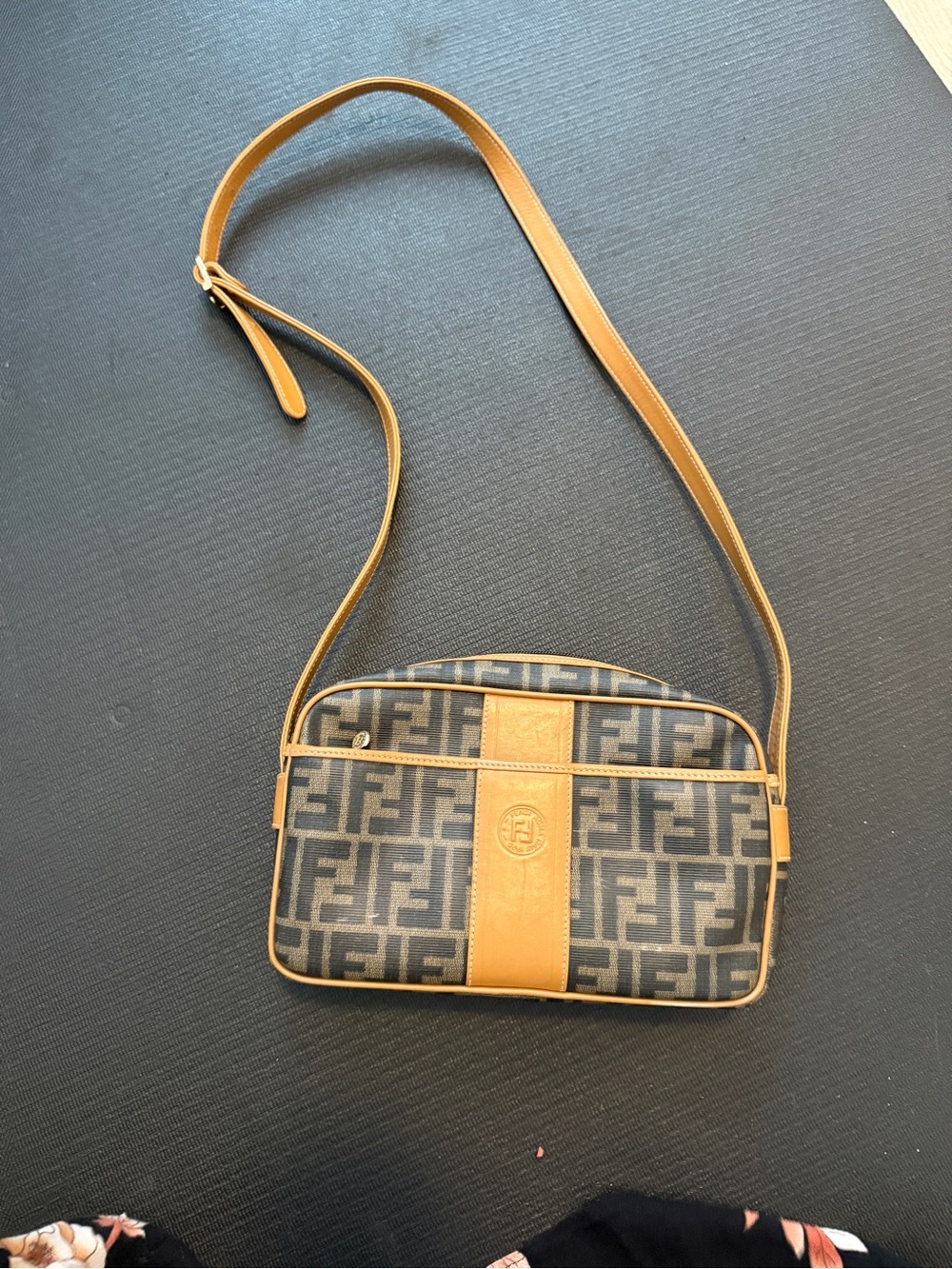 Authentic Vintage 1980s Fendi Zucca FF Monogram Crossbody Camera Bag
